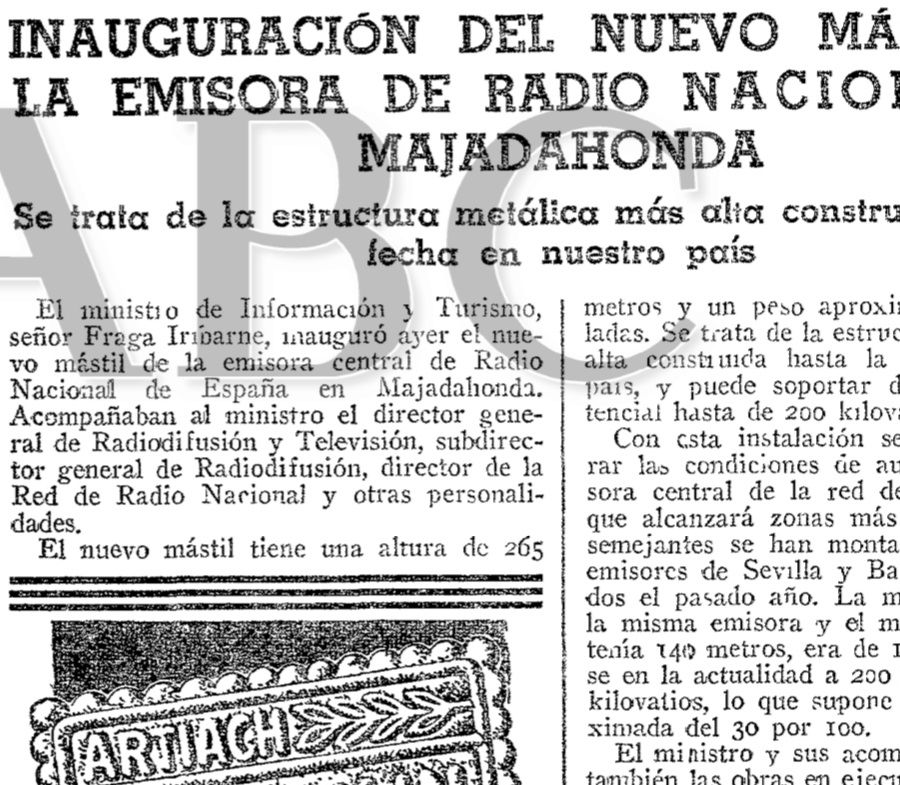 Reseña diario ABC del Sábado 3 de Abril de 1965